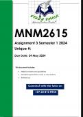 MNM2615 Assignment 3 (QUALITY ANSWERS) Semester 2 2024