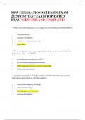 NEW GENERATION NCLEX RN EXAM 2023  POST TEST EXAM TOP RATED EXAM (GENUINE AND COMPLETE)