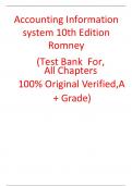 Test Bank For Accounting Information systemt 10Edition Romney