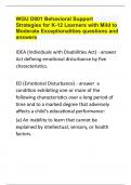 WGU D001 Behavioral Support Strategies for K-12 Learners with Mild to Moderate Exceptionalities questions and answers