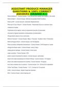 ASSISTANT PRODUCE MANAGER QUESTIONS & 100% CORRECT ANSWERS (GRADED A+)