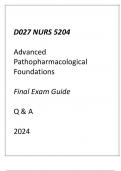 (WGU D027) NURS 5204 Advanced Pathopharmacological Foundations Final Exam