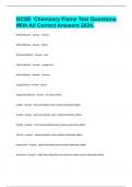 GCSE  Chemistry Flame Test Questions With All Correct Answers 2024.