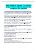 Study Guide for Nursing Foundations Chapter 46 Bowel Elimination Review Questions and Answers