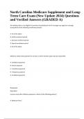 North Carolina Medicare Supplement and Long-Term Care Exam (New Update 2024) Questions and Verified Answers (GRADED A).