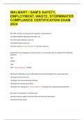 WALMART / SAM'S SAFETY, EMPLOYMENT, WASTE, STORMWATER COMPLIANCE CERTIFICATION EXAM 2024 