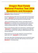 Oregon Real Estate National Practice Test 2024 Questions and Answers