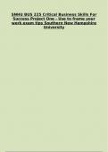 SNHU BUS 225 |Critical Business Skills For Success |Project One |Use to frame your work |exam tips Southern New Hampshire University