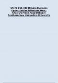 SNHU BUS 400 |Driving Business Opportunities Milestone One |Chewy’s Fresh Food Delivery Southern New Hampshire University