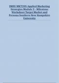 SNHU |MKT 205| Applied Marketing Strategies Module 2 - Milestone Worksheet Target Market and Persona Southern New Hampshire University