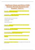 Healthcare Values and Ethics (C426) Glossary Revised Questions and Answers / Sure A +