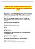 CPT Evaluation and Management Coding / CPT Anesthesia Section Coding Practice Exam 2024 -2025