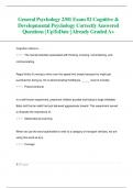 General Psychology 2301 Exam #2 Cognitive &  Developmental Psychology Correctly Answered  Questions| UpToDate | Already Graded A+