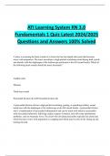 ATI Learning System RN 3.0 Fundamentals 1 Quiz Latest 2024/2025  Questions and Answers 100% Solved 