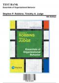 Test Bank For Essentials of Organizational Behavior 14th Edition Robbins | 9780134523859