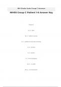 NIH Stroke Scale Group C Answers NIHSS Group C Patient 1-6 Answer Key