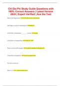 Chi Eta Phi Study Guide Questions with 100% Correct Answers | Latest Version 2024 | Expert Verified | Ace the Test