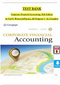 TEST BANK For Corporate Financial Accounting, 16th Edition by Carl S. Warren Jeff Jones, Verified Chapters 1 - 14, Complete Newest Version