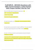 TLDR MPJE – NEVADA Questions with 100% Correct Answers | Latest Version 2024 | Expert Verified | Ace the Test