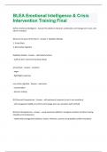 BLEA Emotional Intelligence & Crisis Intervention Training Final Questions & Answers Correctly Answered.