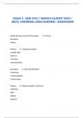 EXAM 2 - NUR 2513 / NUR2513 (LATEST 2024 / 2025): MATERNAL CHILD NURSING - RASMUSSEN