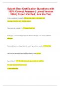 Splunk User Certification Questions with 100% Correct Answers | Latest Version 2024 | Expert Verified | Ace the Test