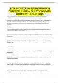 RETA INDUSTRIAL REFRIGERATION CHAPTER 1 STUDY QUESTIONS WITH COMPLETE SOLUTIONS