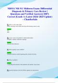 NR511/ NR 511 Midterm Exam: Differential Diagnosis & Primary Care Review | Questions and Verified Answers| 100% Correct |Grade A (Latest 2024/ 2025 Update) – Chamberlain