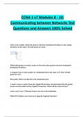 CCNA 1 v7 Modules 8 - 10: Communicating between Networks Test  Questions and Answers 100% Solved 