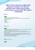 NR511/ NR 511 Midterm & Final Exams (ALL Latest 2024/ 2025 Updates STUDY BUNDLE PACKAGE) Differential Diagnosis & Primary Care Reviews | Questions and Verified Answers| 100% Correct |Grade A  – Chamberlain