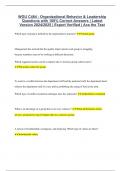 WGU C484 - Organizational Behavior & Leadership Questions with 100% Correct Answers | Latest Version 2024/2025 | Expert Verified | Ace the Test