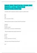 SNHD EMS PROTOCOL EXAM EMT (BASIC) LEVEL PRACTICE QUESTION|VERIFIED