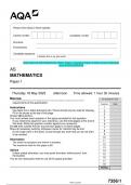 2023 AQA AS MATHEMATICS 7356/1 Paper 1 Question Paper & Mark scheme (Merged) June 2023 [VERIFIED}