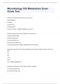 Microbiology 555 Metabolism Exam Guide Test.