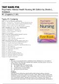 Psychiatric Mental Health Nursing, 9th Edition by Sheila L. Videbeck, 9781975184773 -Test Bank