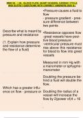 BMS130 - 1.09 - BLOOD FLOW, HEART SOUNDS, CARDIAC CYCLE AND OUTPUT QUESTIONS WITH CORRECT ANSWERS 2024 A+