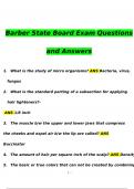 Barber State Board Exam  Questions and Answers 2024 / 2025 | 100% Verified Answers