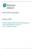 Pearson Edexcel International Advanced Level In Economics (WEC11) Paper 01 Unit 1: Markets in action