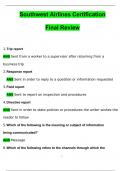 Southwest Airlines Certification Final Review questions & Answers 2024 ( A+ GRADED 100% VERIFIED)