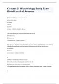 Chapter 21 Microbiology Study Exam Questions And Answers.