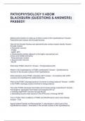 PATHOPHYSIOLOGY II ABOM BLACKBURN (QUESTIONS & ANSWERS) PASSED!!