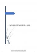 FAC1602 Assignment 4 (COMPLETE ANSWERS) Semester 1 2024 (215199)- DUE 20 May 2024 Course Elementary Financial Accounting and Reporting (FAC1602) Institution University Of South Africa (Unisa) Book About Financial Accounting