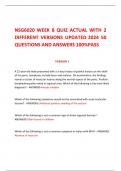 NSG6020 WEEK 8 QUIZ ACTUAL WITH 2 DIFFERENT VERSIONS UPDATED 2024 50 QUESTIONS AND ANSWERS 100% PASS 