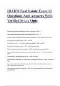 IDAHO Real Estate Exam #1 Questions And Answers With Verified Study Quiz