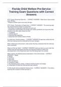 Package deal for Florida Child Welfare Case Management Exam Q&A A+ Graded