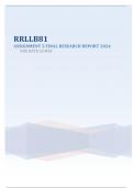 RRLLB81 Assignment 3 (3 FINAL Research Reports) Semester 1 2024 - DUE 20 May 2024