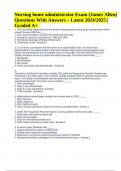 Nursing home administrator Exam (James Allen) Exam Questions With Answers Latest 2024/2025 | Graded A+.