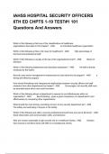 IAHSS HOSPITAL SECURITY OFFICERS 6TH ED CHPTS 1-19 TEST#1 101 Questions And Answers