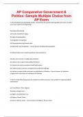 AP Comparative Government & Politics: Sample Multiple Choice from AP Exam