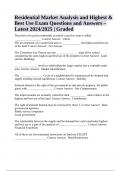 Residential Market Analysis and Highest & Best Use Exam Questions With Answers Latest 2024/2025 (Graded A+)